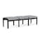Lesro Lenox Wood 3 Seat Bench Wood Frame, Mocha, RS Fog Upholstery LW3001 - alternate 2